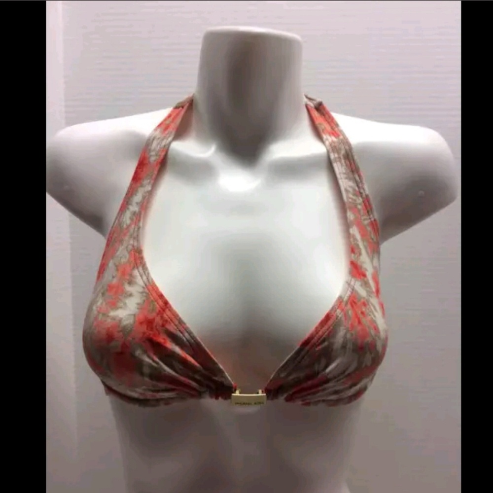 New Michael Kors Triangle Bikini Top Orange XS